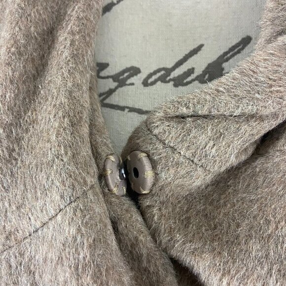 Cole Haan Women's Tie-Waist Wool & Alpaca Blend Wrap Coat Sz 12 Maple Sugar NWOT - Picture 9 of 15